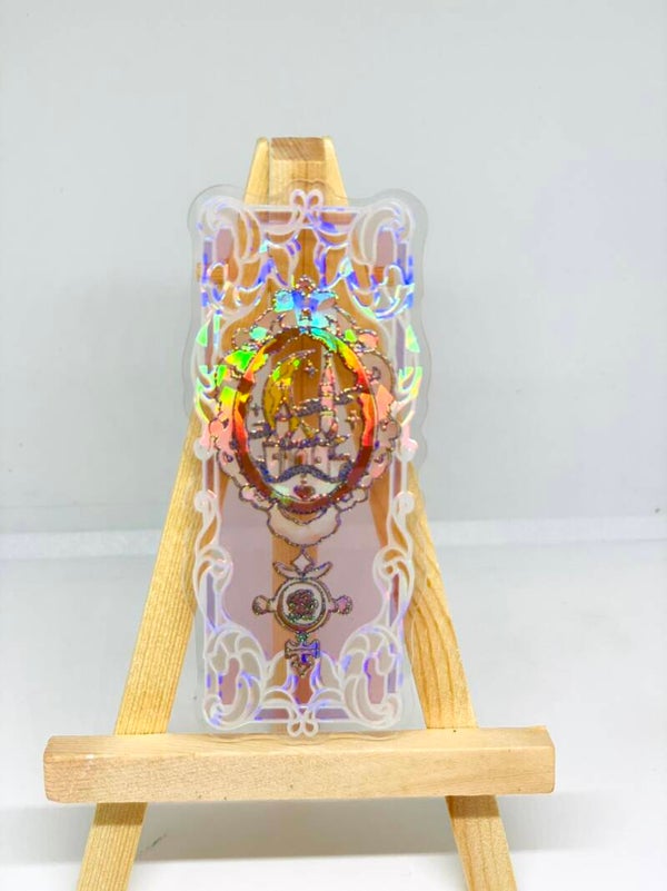 Holografische Fantasy Bladwijzers – Roze Boekenleggers met Kastelen & Vlinders – Cadeau voor Boekenliefhebber
