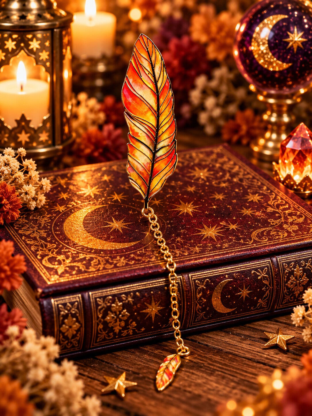 Autumn Feather Bookmark