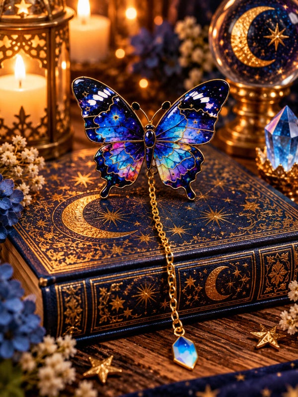 Galaxy Butterfly Bookmark – Metalen Vlinder