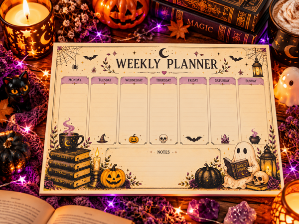 Spooky Magic Weekplanner  Halloween Weekplanner A4 | Magische