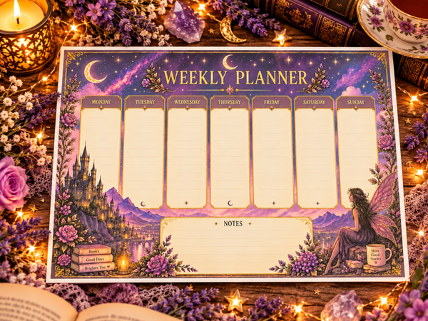 Enchanted Moonlight Weekplanner 🌙💜 – A4 Weekplanner met 42 Vellen