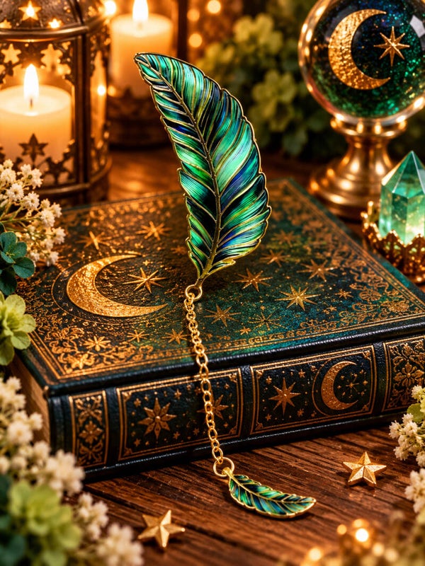 Green Feather Bookmark