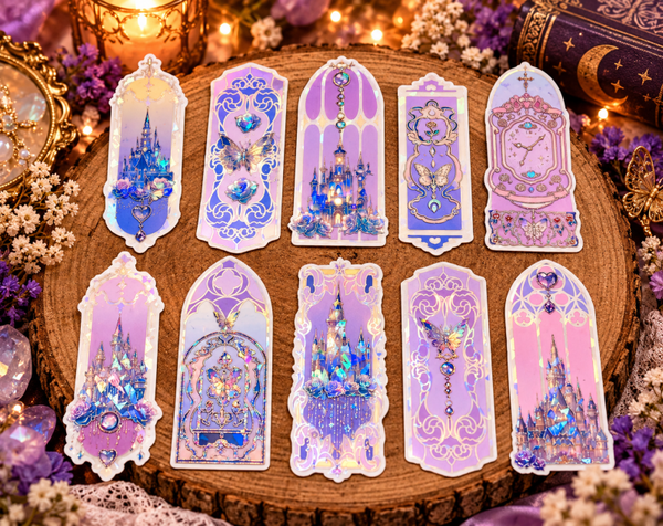 10 stuks Paarse Holografische Fantasy Bladwijzer