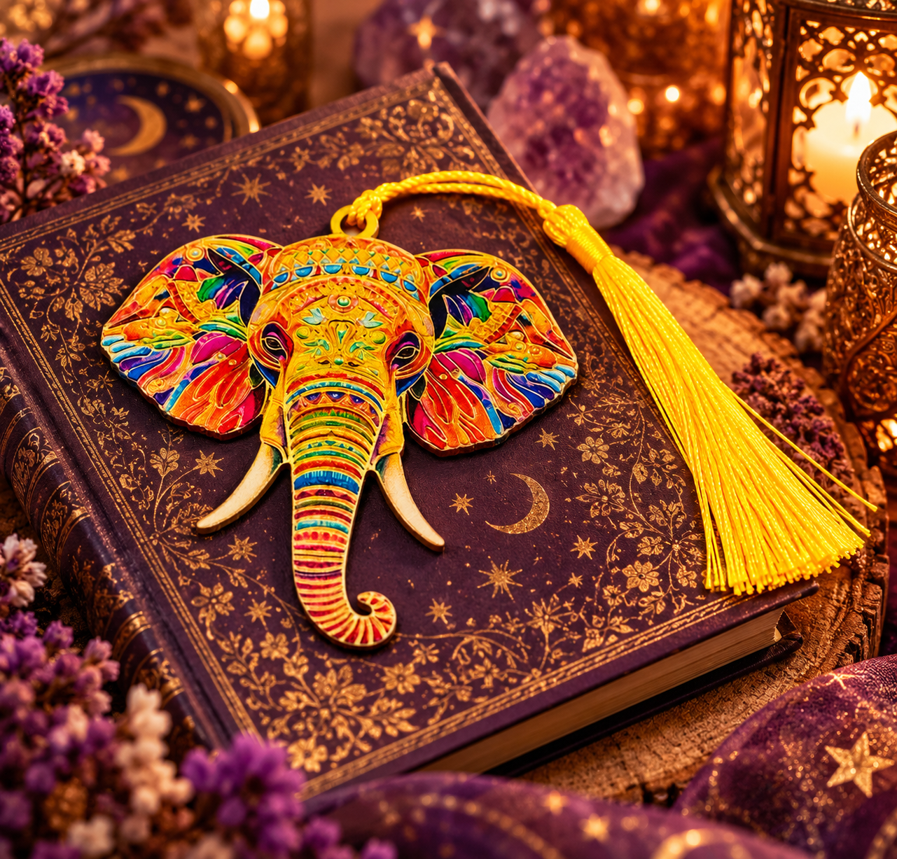 Colorful Elephant Acrylic Bookmark
