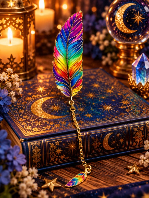 Rainbow Feather Bookmark