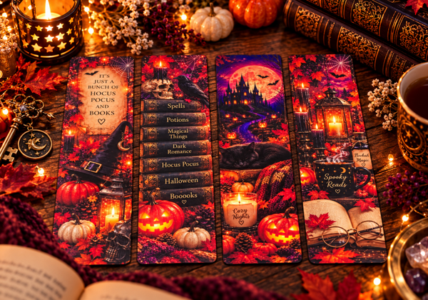 Spooky Bookish Halloween  – Set van 4 Bladwijzers