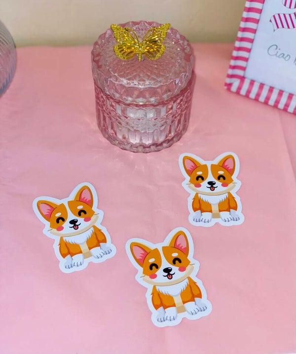 Kawaii Corgi Dog Sticker 🐶✨ (5 cm)