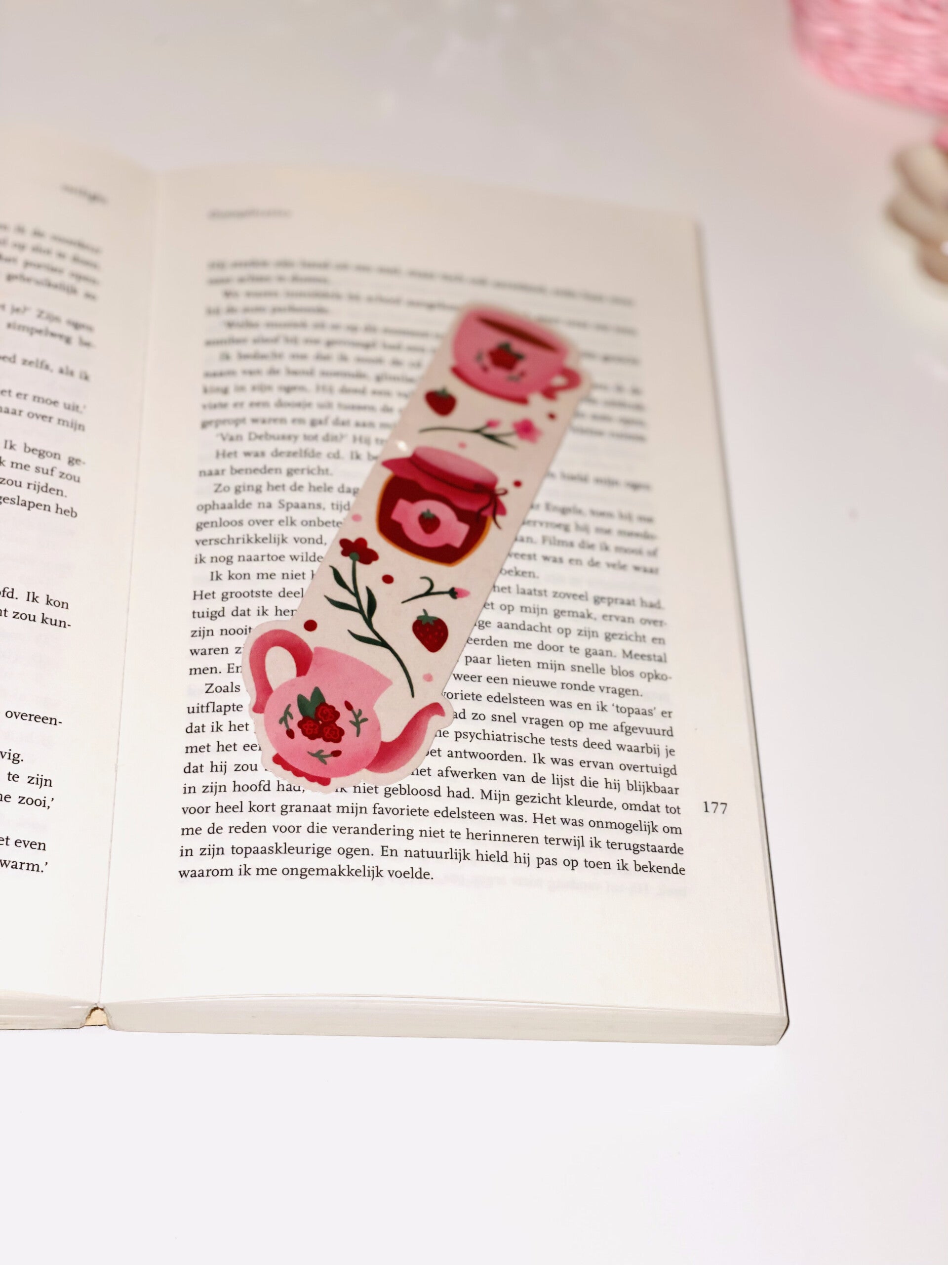 Strawberry Tea Bladwijzer 🍓☕📖 | Cute Bookmark