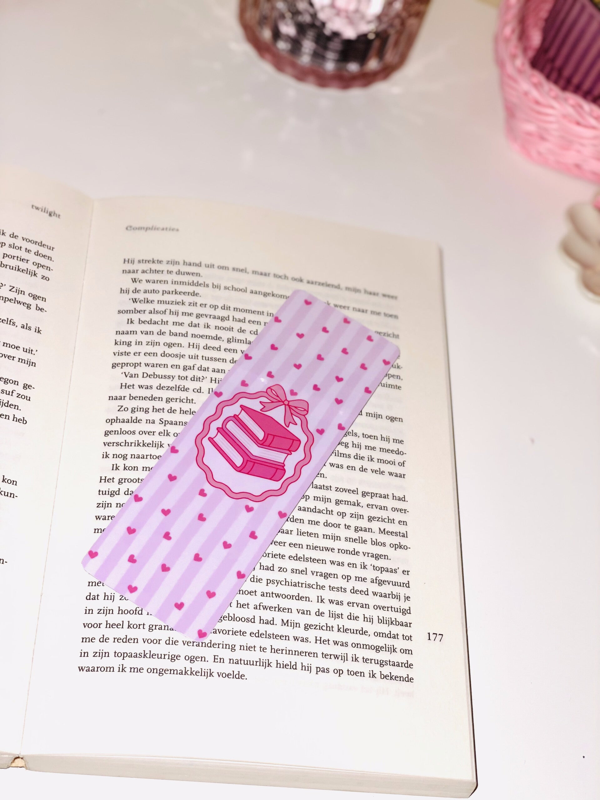 Cute Coquette Bladwijzer 🎀 | Roze & Hartjes Design