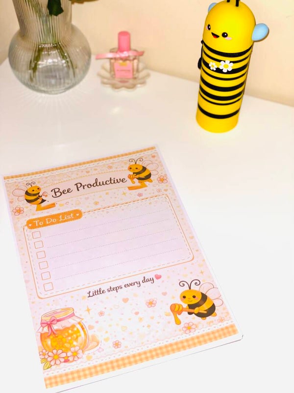 Cute Bee Productive Notepad A4 🐝✨