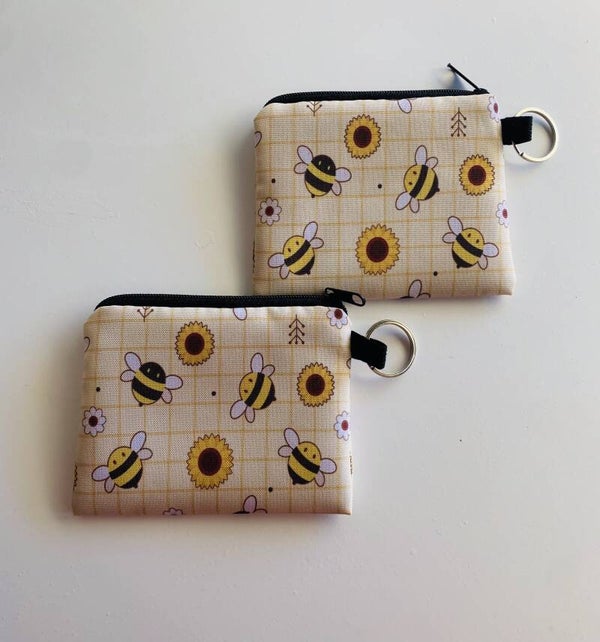 Bee Portemonneetje 🐝🌻 | Mini Rits Tasje met Sleutelhanger