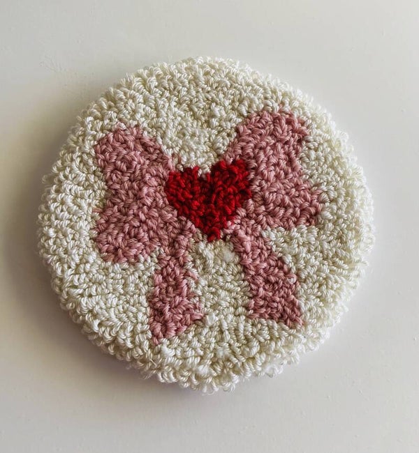 Punch Needle Strik Onderzetter 🎀❤️ | Handgemaakt Decor