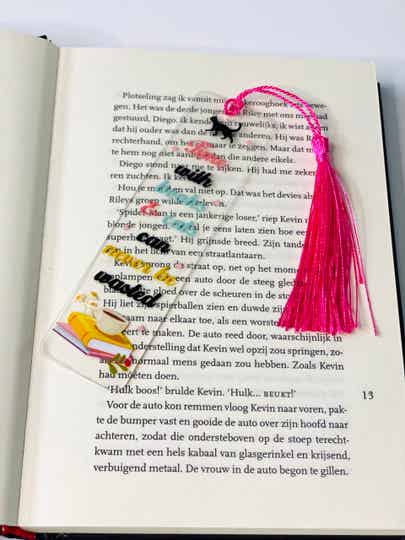 Transparante schattige kat- en boeken  - bladwijzer - met Dtf print