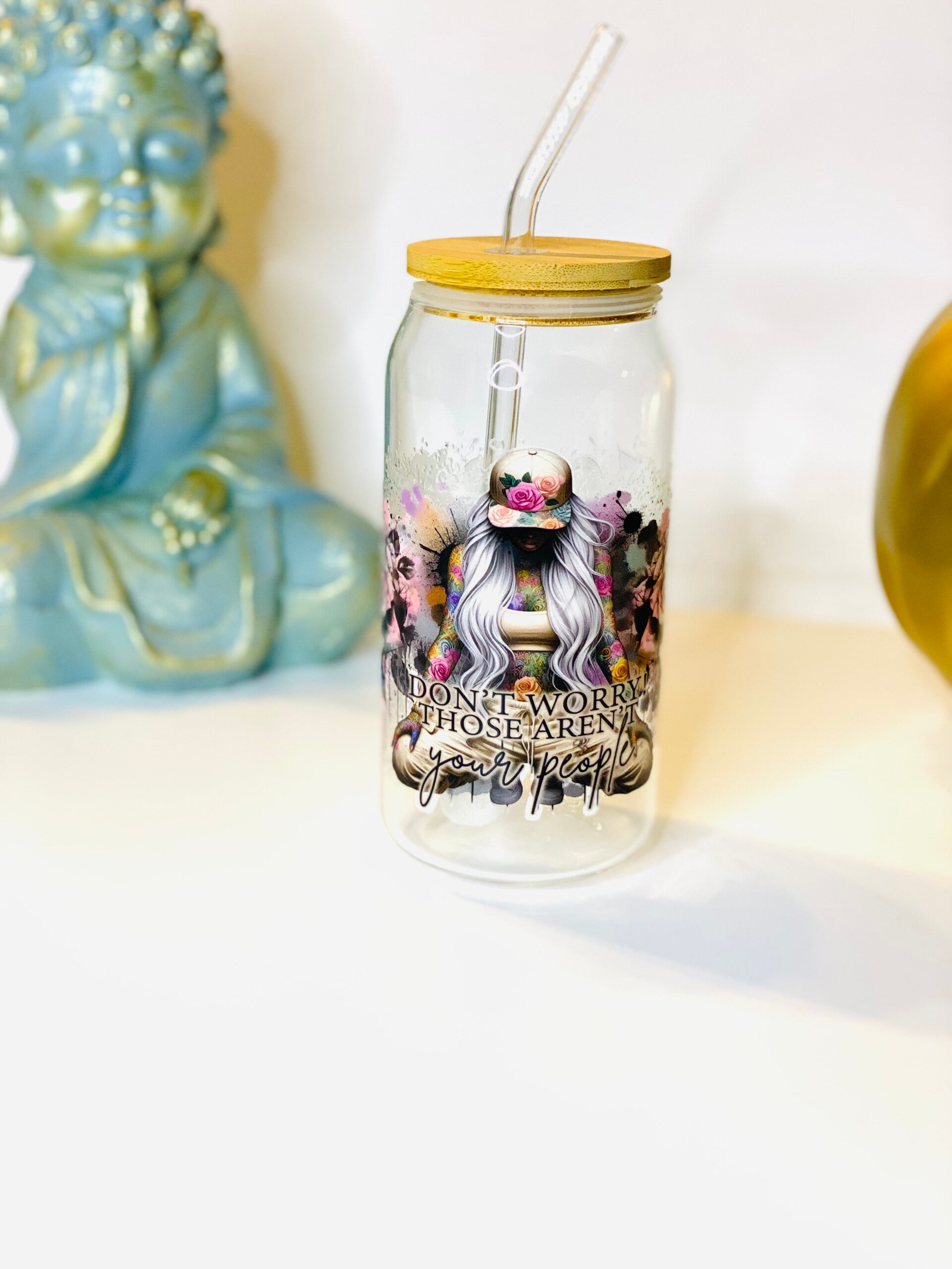 Stoere Meid 🌸💀 DTF Print met Tatoeages & Bloemen