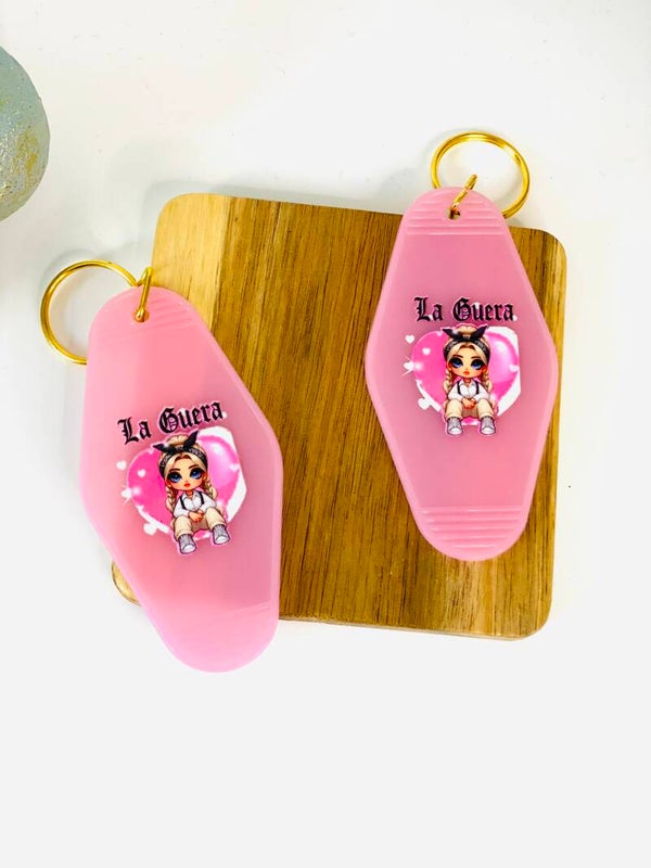 Motel Keychain met DTF-print (Spaanse tekst)