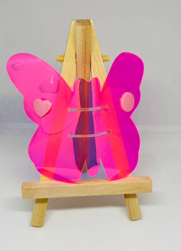 Pink Butterfly Cable Holder – Grote Vlinder Kabelhouder | ± 8 cm