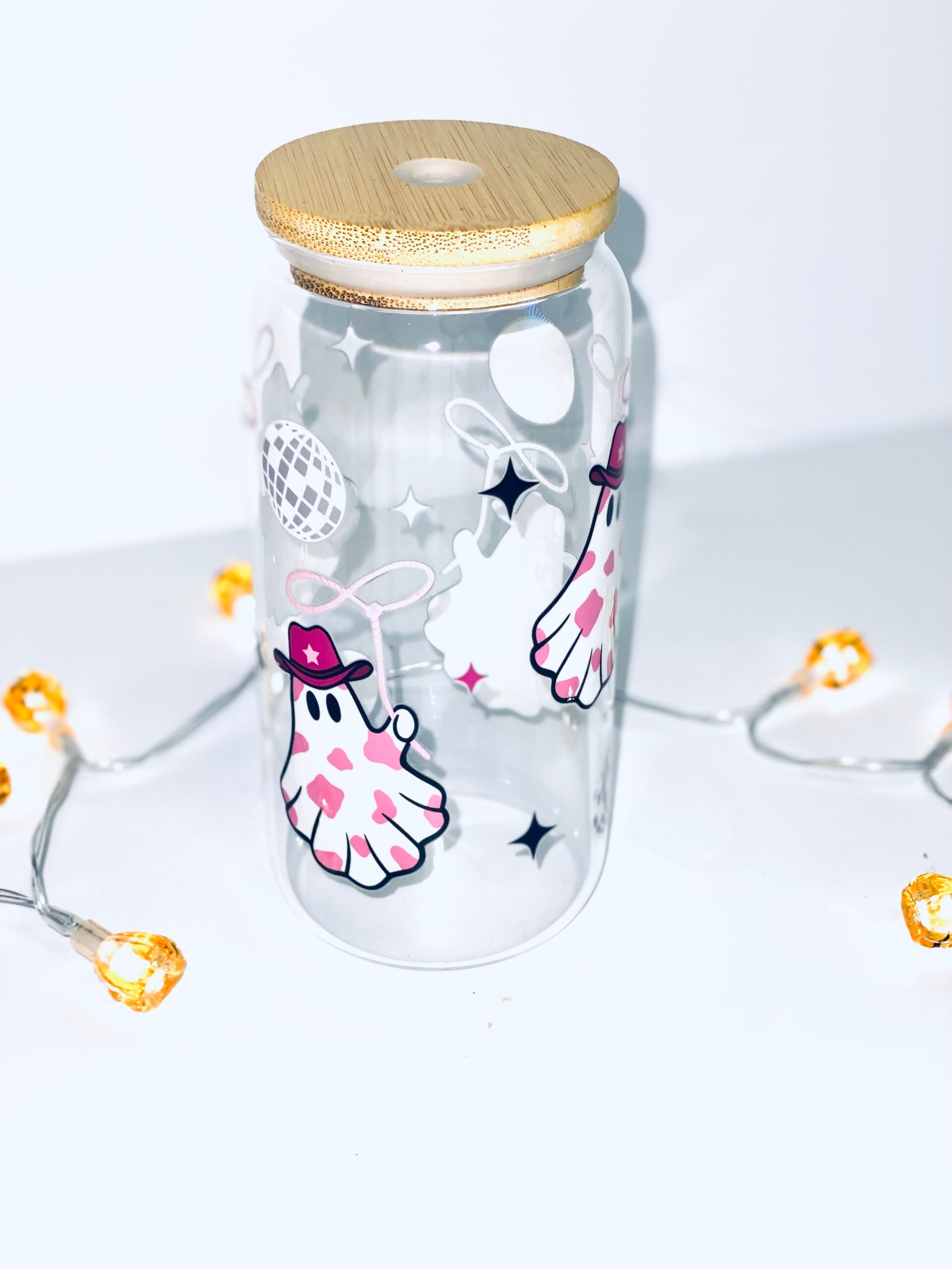 🔮 Spooky Halloween Drinkbeker – Met Bamboe Deksel, Rietje & Unieke Print