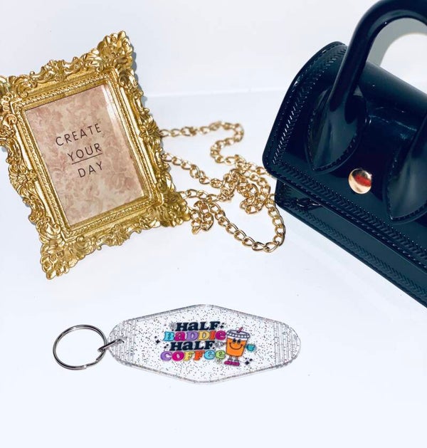 Vintage Style Sleutelhanger – Motel Keychain met Print