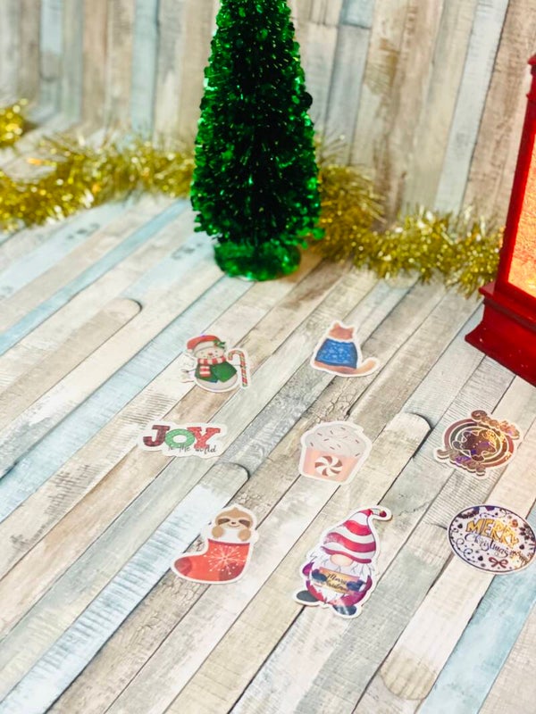 🎅 Holografische Kerst Stickers – Handgemaakt met Cricut
