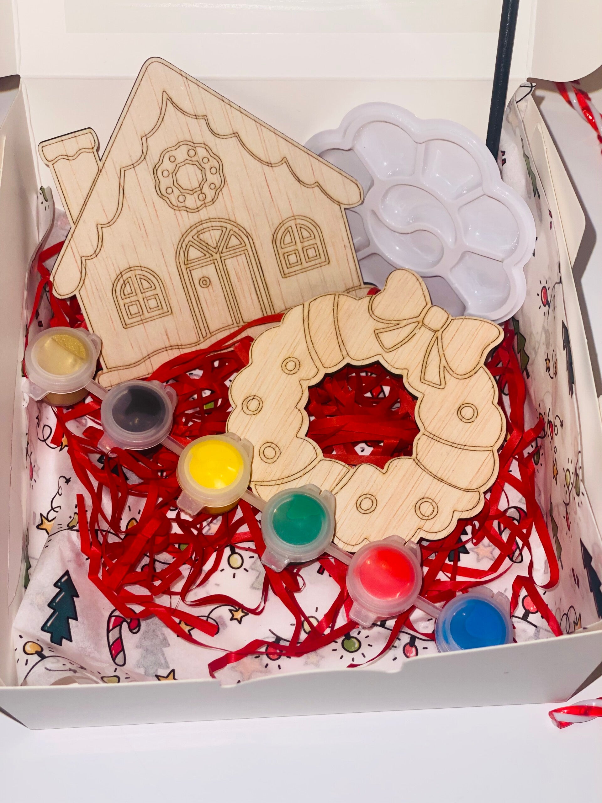 Kerstornament Knutselset – Inclusief Verf & Kwast – DIY Christmas Craft Kit voor Kinderen –  Creatief Cadeau – Crafted Creations