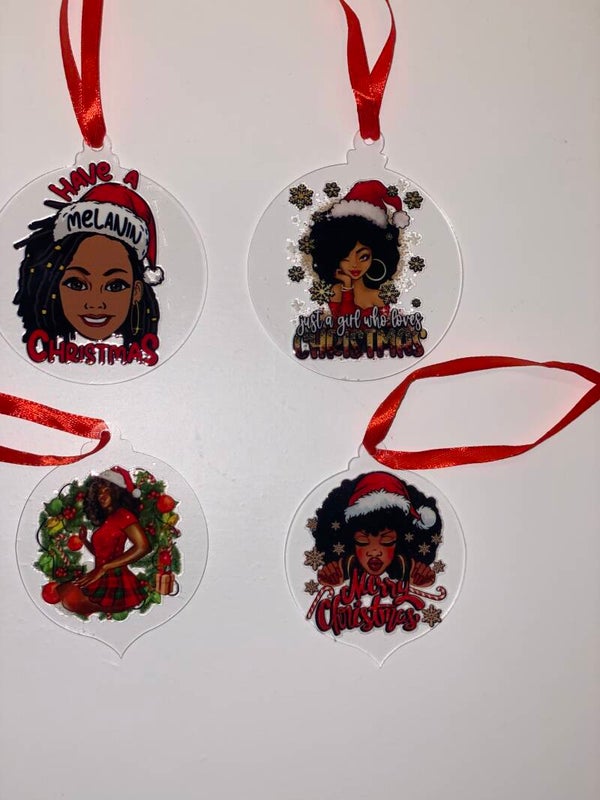 Magische Kersthanger met Fairy-kaanse Print – Unieke Boomdecoratie 4 stuks