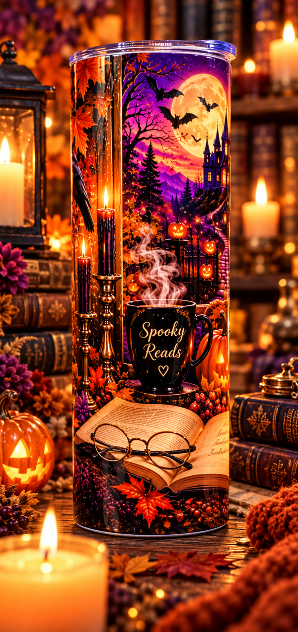 Spooky Bookish Magic 🎃🐈‍⬛ – Halloween Fantasy Drinkbeker