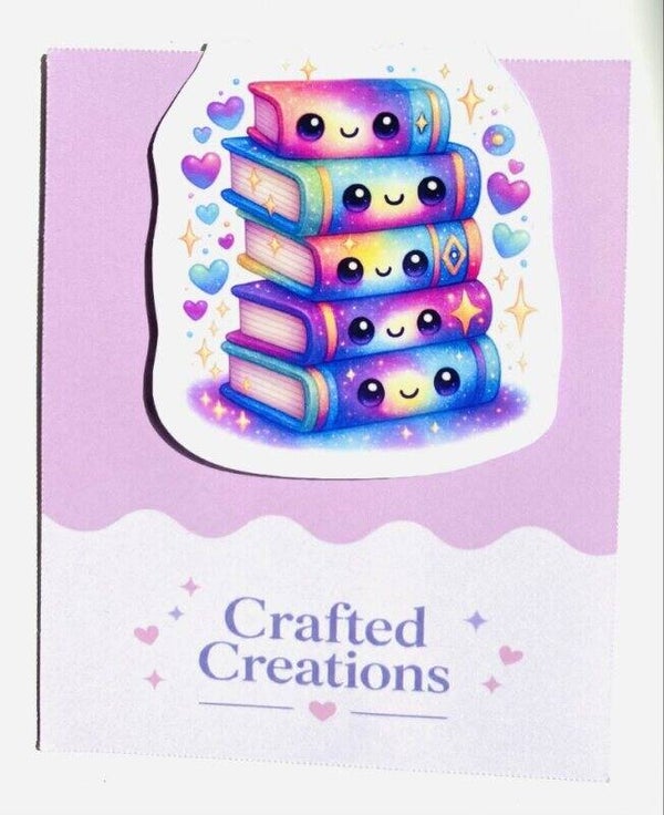 Magnetische Bladwijzer Stapel Boeken – Kawaii Boekenlegger – Handgemaakt – Crafted Creations