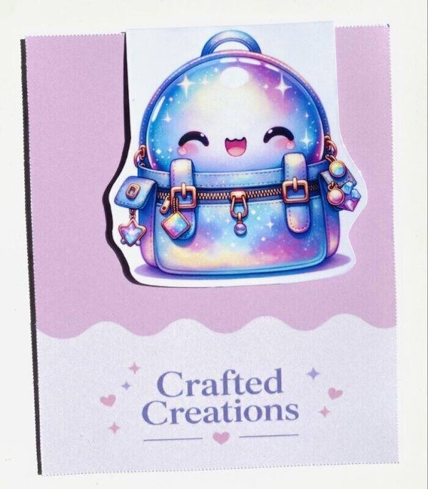 Magnetische Bladwijzer Kawaii Rugzak – Handgemaakt – Boekenlegger voor School & Lezen – Crafted Creations