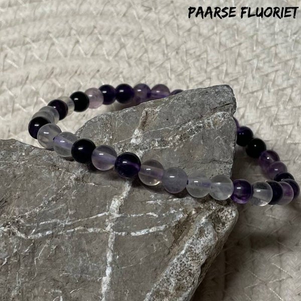 Armband Paarse Fluoriet, 6 mm