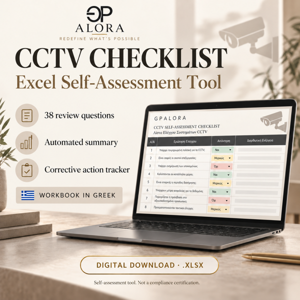 Λίστα Ελέγχου Συμμόρφωσης CCTV– Excel Workbook Tool