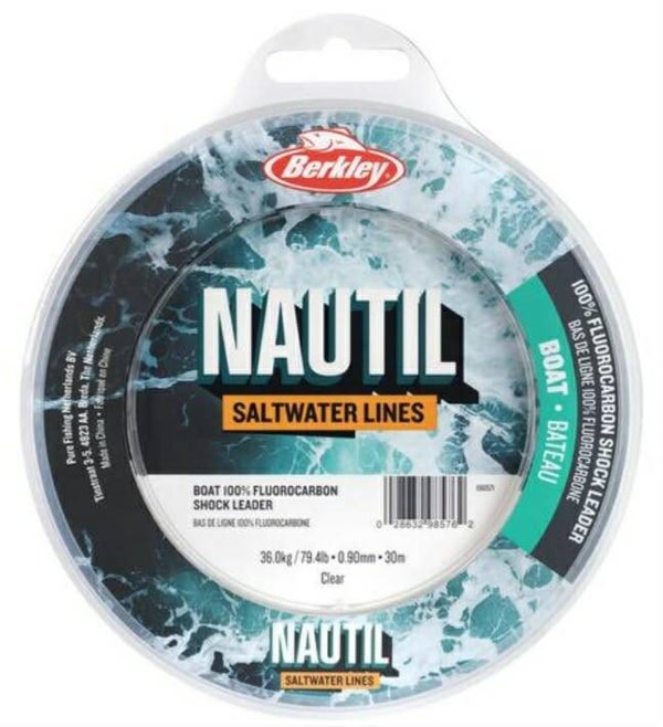 Berkley Nautil Boat Fluorcarbon Clear Shockleader 30m 0.90mm 36kg