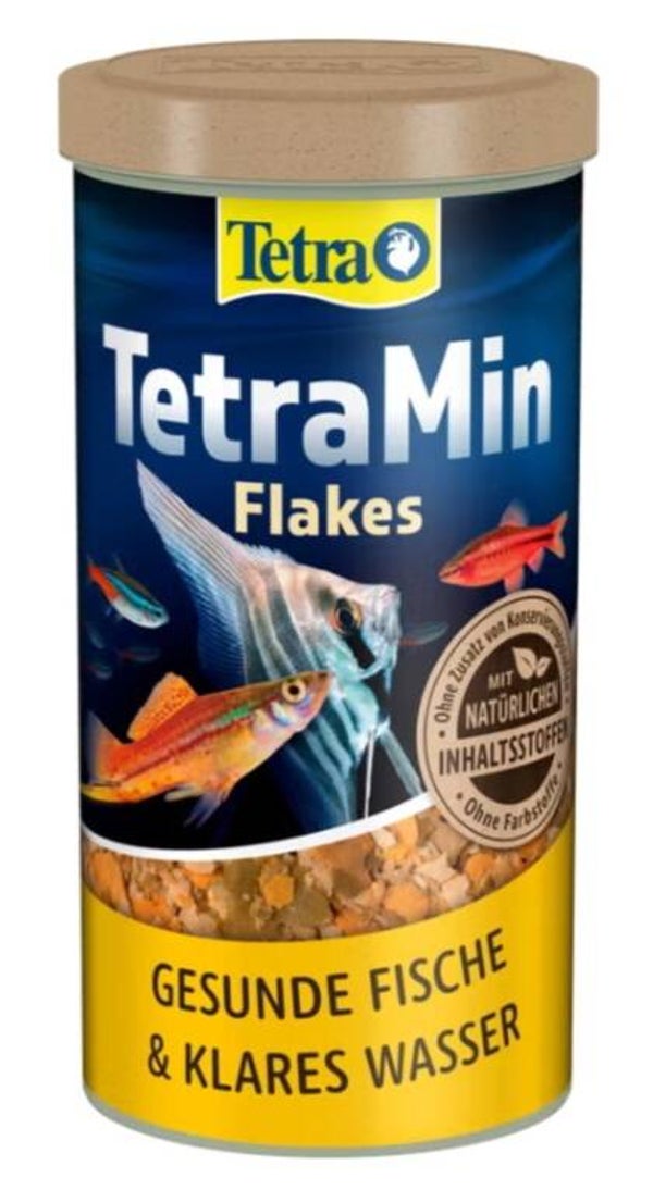 Tetra TetraMin Vlokkenvoer, 1L Hoofdvoeder voor siervissen