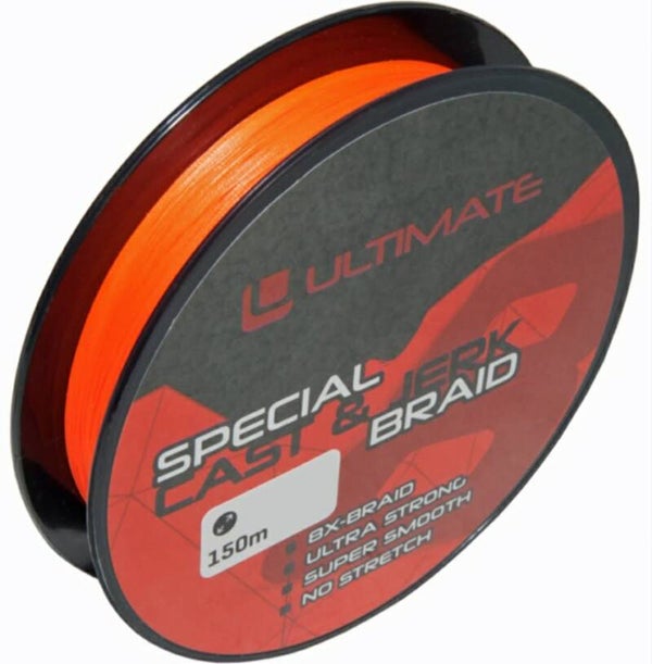 Ultimate gevlochte Special Cast & Jerk Braid Fluo Red 150m  0.33mm/25kg