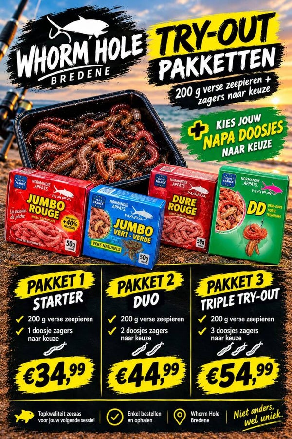 try-out 200 gram leegloper+  1.2.3 combinatie kleuren zagers