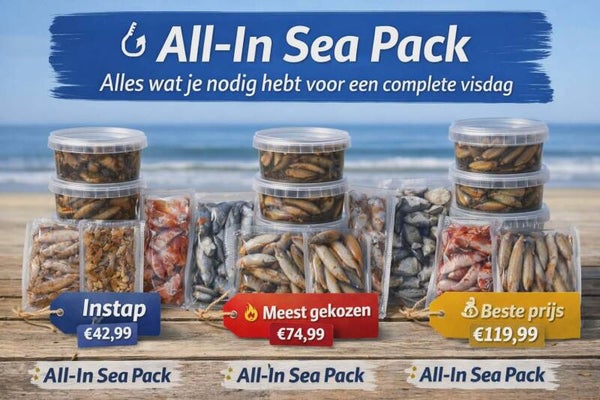 all in sea packs combo's zeepieren- mesheften-zagers-doodaas