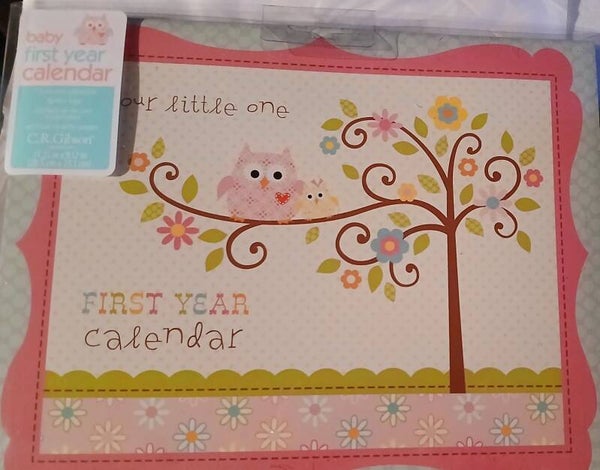 First year calendar for baby girls