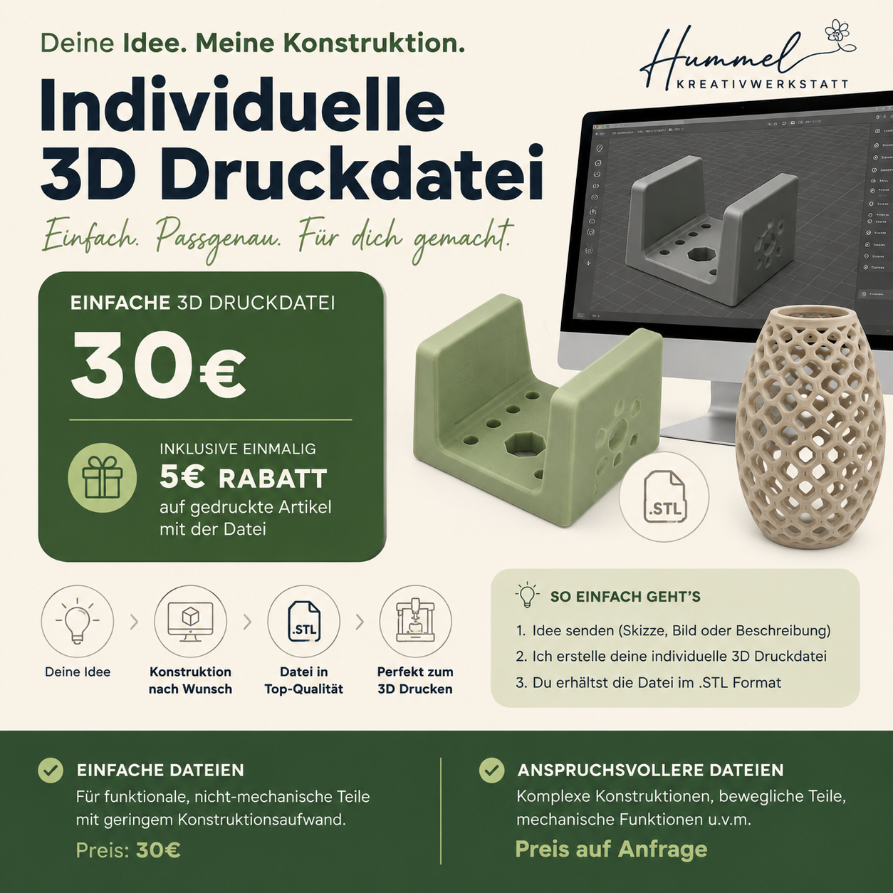 Individuelle 3D Druckdatei erstellen lassen – STL Datei nach Wunsch