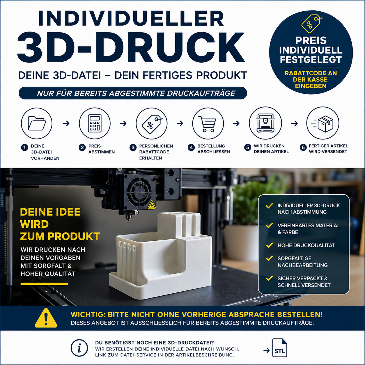 Individueller 3D-Druck nach eigener Datei – 3D Druck Service nach Wunsch