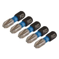 DRAPER 4975   PZ-Type Impact Screwdriver Bits, No.3 x 25mm, 1/4" Hex (Pack of 5)