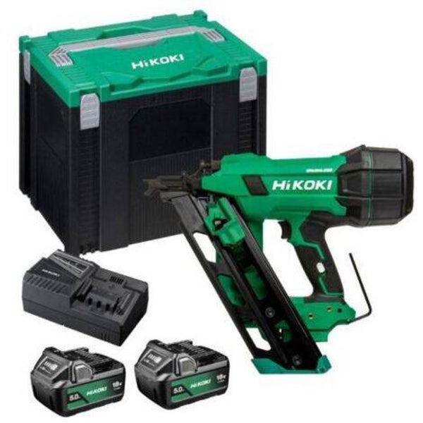 HIKOKI NR1890DCAJPZ 18v Brushless First Fix Framing Nailer Inc 2x 5Ah Batteries & Charger