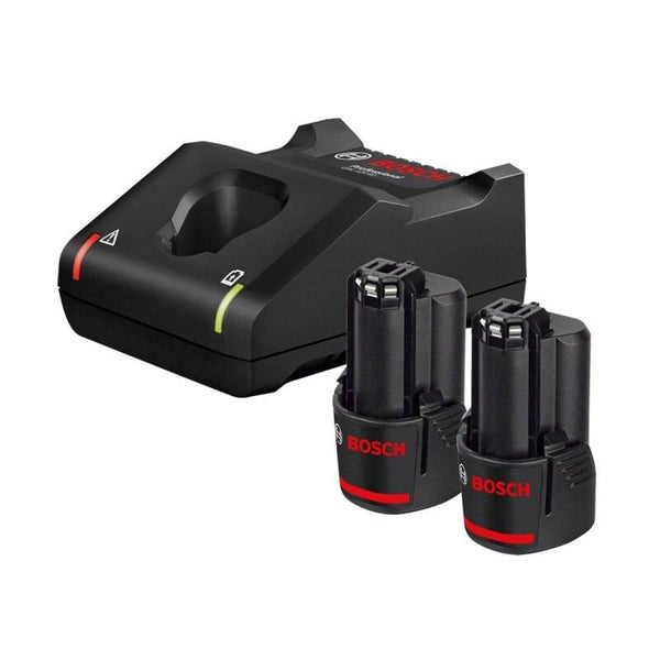 BOSCH 2 X 12V 2AH BATTS + CHARGER STARTER KIT