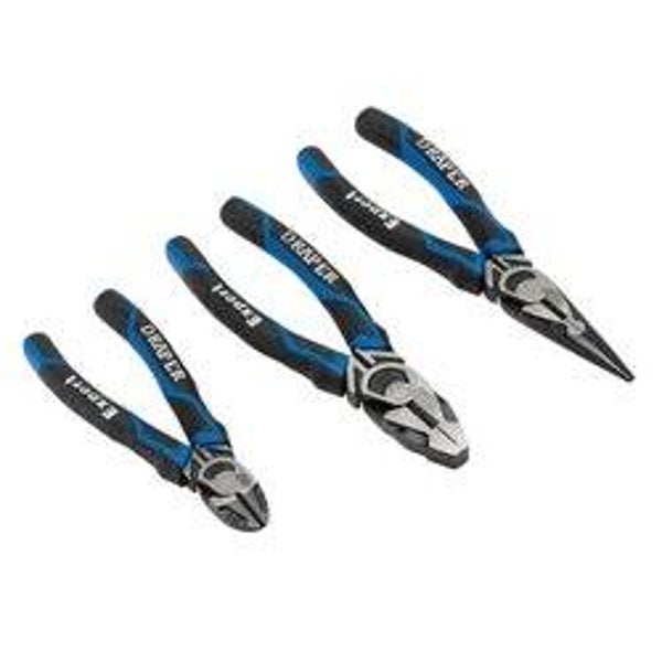 DRAPER 28033  Draper Expert High Leverage Plier Set, Blue (3 Piece)