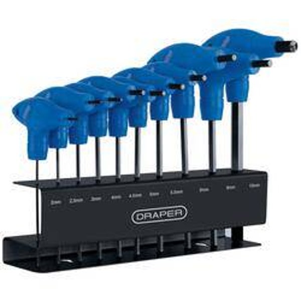 DRAPER 33869 Metric T-Handle Hex Key Set (10 Piece)