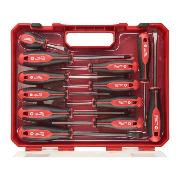 Milwaukee 4932472003 12 Piece Tri-Lobe Screwdriver Set Slotted, Phillips & Pozi