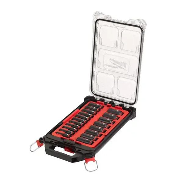 Milwaukee 4932480946 3/8" PACKOUT IMPACT SOCKET SET - 19 PC