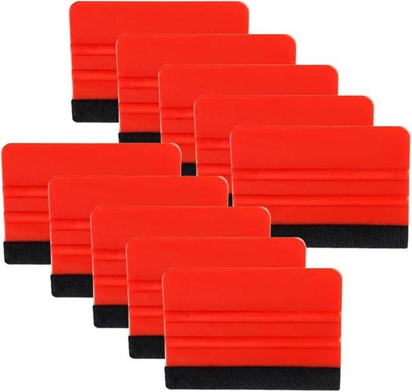 SP1000  10Pcs Plastic Felt Edge Squeegee