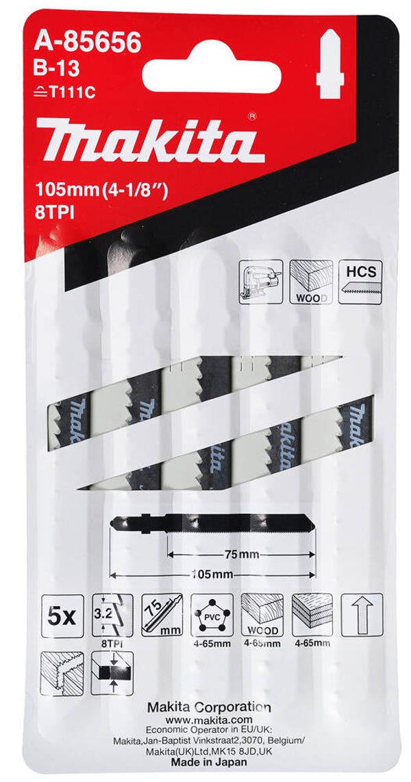 MAKITA A 85656 PK5 WOOD Jig Saw Blade 105 x 1,25 mm