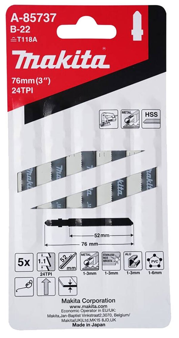 MAKITA A 85737 METAL  Jig Saw Blade 75 x 0,9 mm
