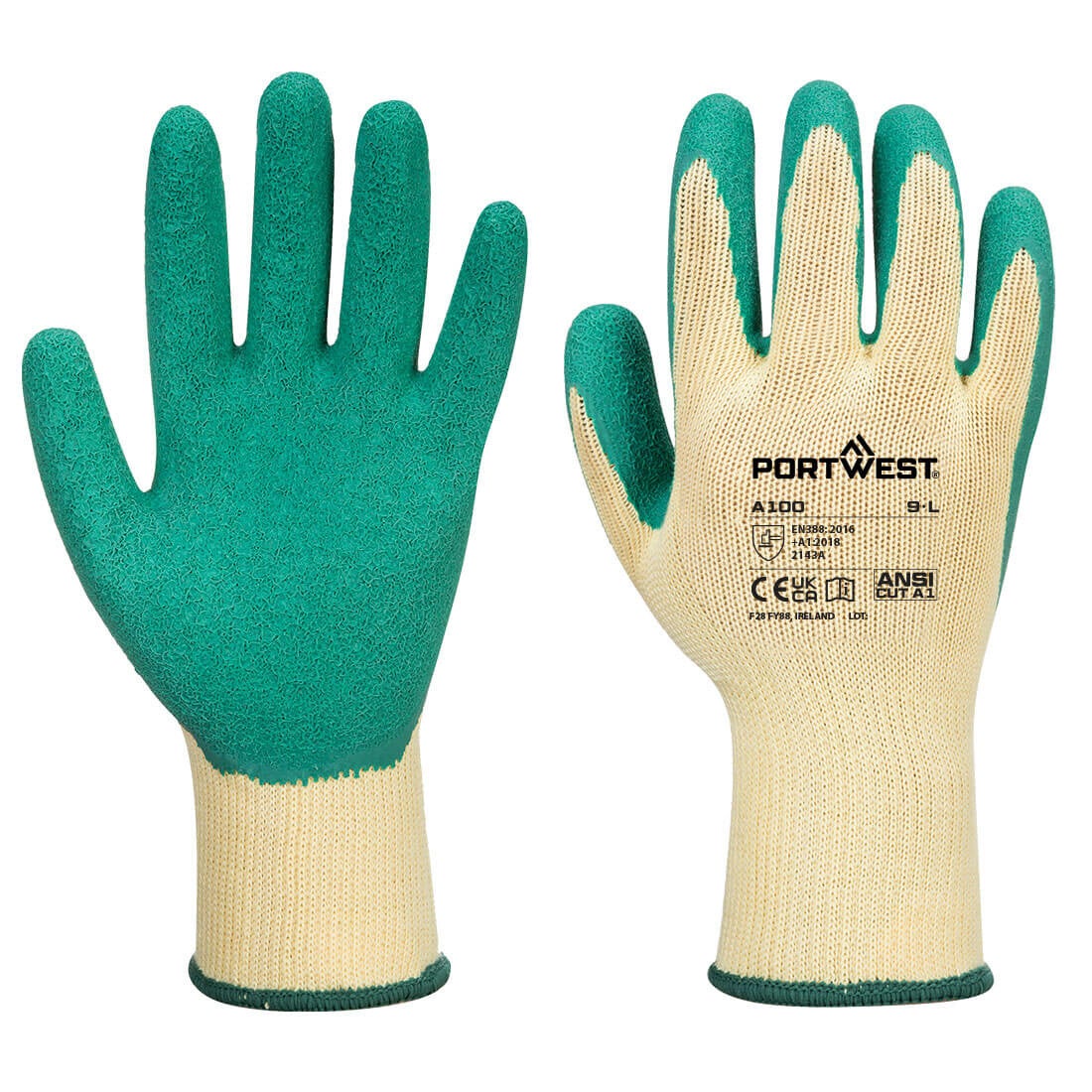 PORTWEST A100 - Grip 10 Latex Glove Green