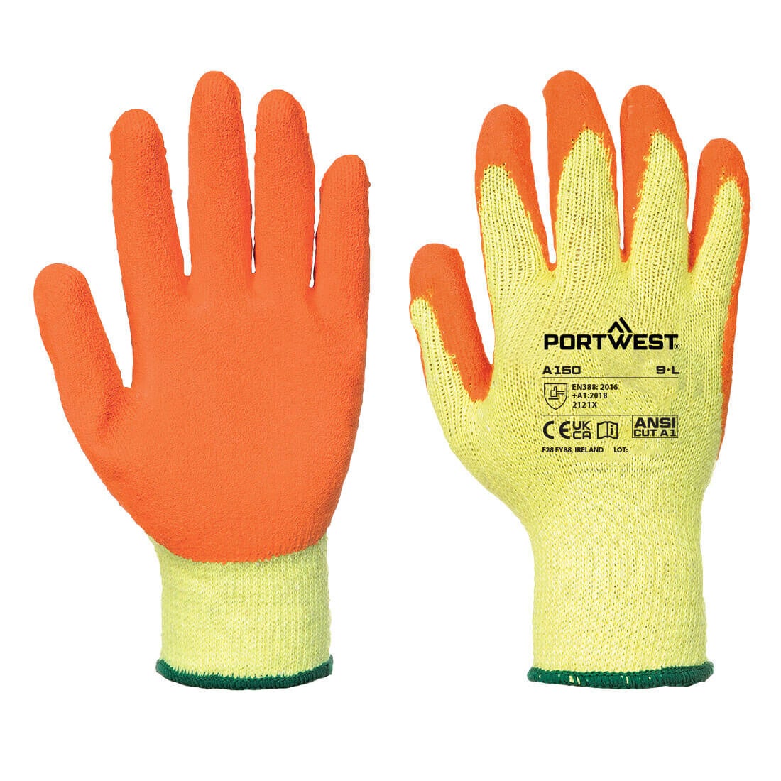 PORTWEST A150 - Grip 10 Latex Economy Glove Orange
